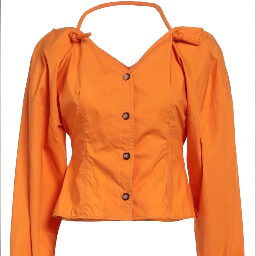 Nanushka Orange Button-Up Blouse